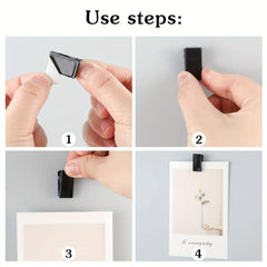 50pcs Wall Clips Self Adhesive Sticky Clips Photo Clips Plastic Sticky