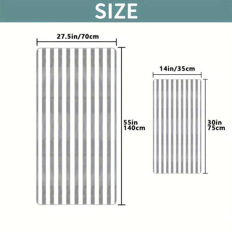 2pcs Coral Fleece Towel Set Soft Skin-friendly Striped Towel for Home Bathroom