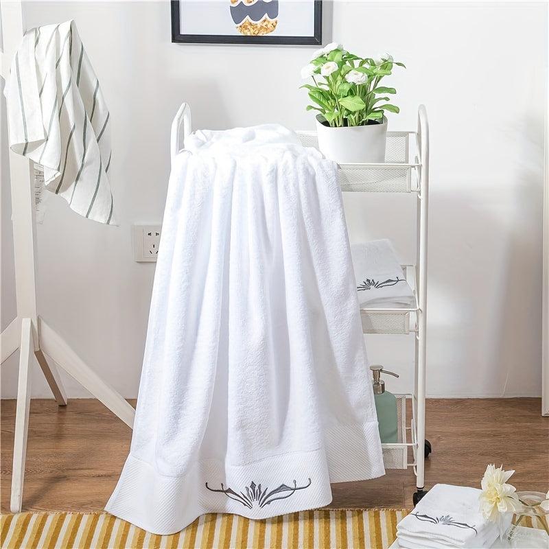3pcs Cotton Embroidery Towel Set Soft Hand Bath Absorbent Towels