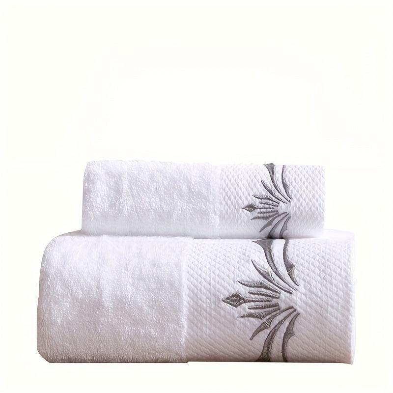 3pcs Cotton Embroidery Towel Set Soft Hand Bath Absorbent Towels