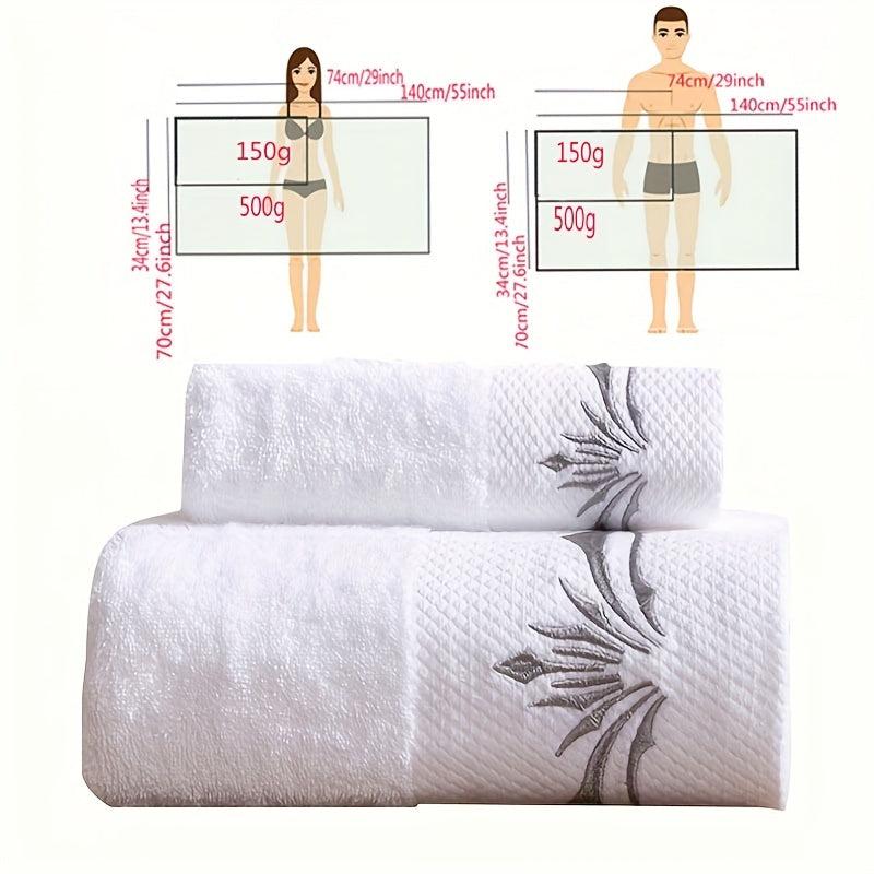 3pcs Cotton Embroidery Towel Set Soft Hand Bath Absorbent Towels
