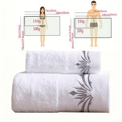 3pcs Cotton Embroidery Towel Set Soft Hand Bath Absorbent Towels
