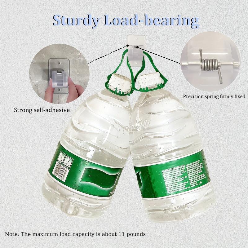 2pcs Clear Plastic Curtain Rod Brackets Self Adhesive Bathroom Hotel