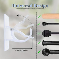 2pcs Clear Plastic Curtain Rod Brackets Self Adhesive Bathroom Hotel