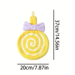 Lollipop Hand Towel Coral Velvet Soft Water Absorbing Kitchen Bathroom