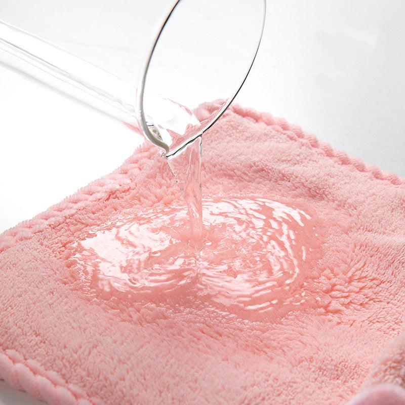 Soft Pig Embroidery Hanging Towel for Kids Plush Fingertip Towel