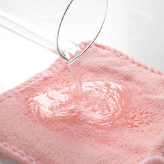 Soft Pig Embroidery Hanging Towel for Kids Plush Fingertip Towel