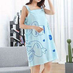 Women's Quick Drying Bathrobe with Thick Straps - Absorbent Spa Wrap Towel