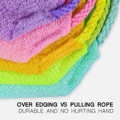Exfoliating Back Scrubber with Handle, Long Shower Towel for Deep Cleaning