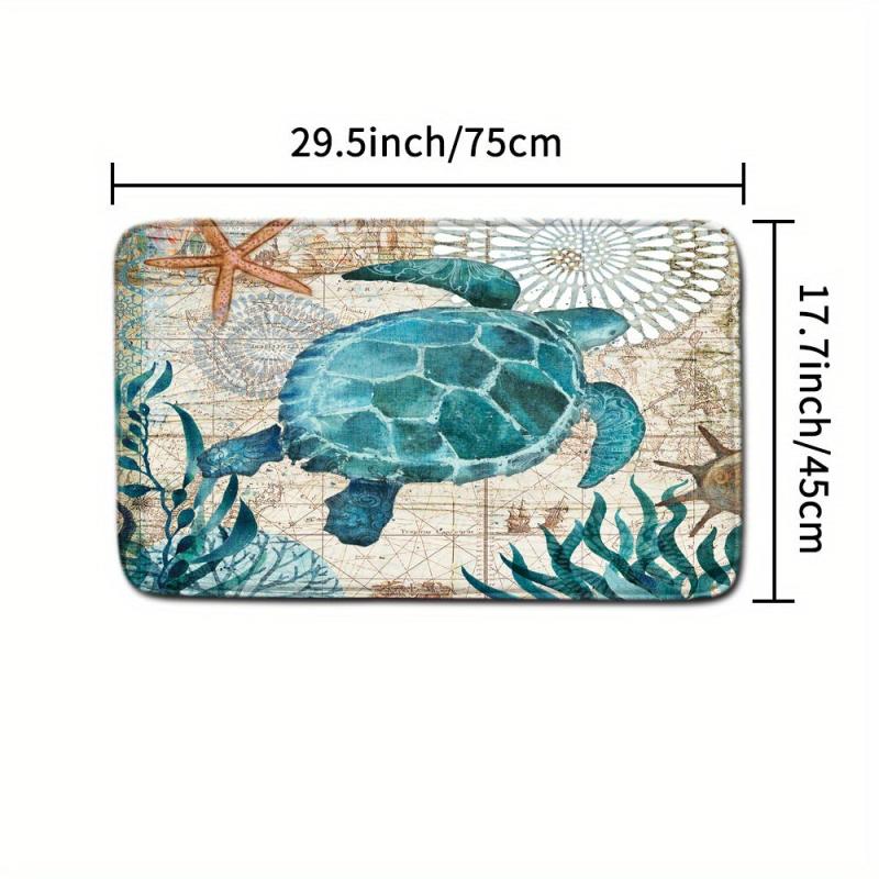 Sea Turtle Shower Curtain & Blanket Set - Modern Bathroom Decor
