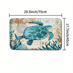 Sea Turtle Shower Curtain & Blanket Set - Modern Bathroom Decor