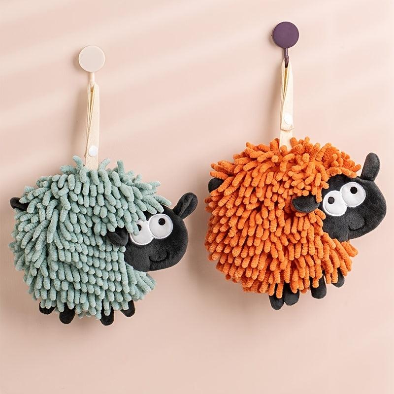 Cartoon Sheep Hand Towel Shape Decor Chenille Wipe Hand Ball