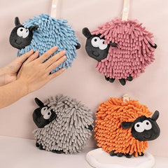 Cartoon Sheep Hand Towel Shape Decor Chenille Wipe Hand Ball