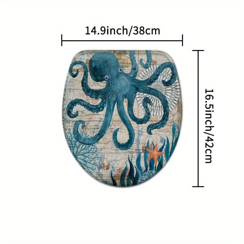 Octopus Starfish Bathroom Set - Machine Washable Polyester