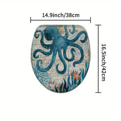 Octopus Starfish Bathroom Set - Machine Washable Polyester