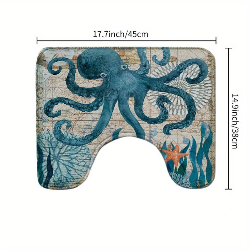 Octopus Starfish Bathroom Set - Machine Washable Polyester