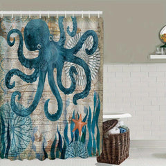 Octopus Starfish Bathroom Set - Machine Washable Polyester