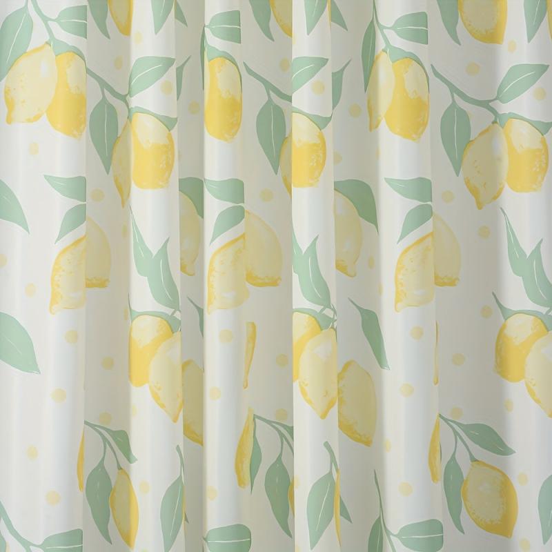 Yellow Lemon Pattern Shower Curtain 72in