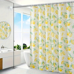 Yellow Lemon Pattern Shower Curtain 72in