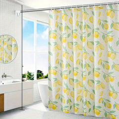 Yellow Lemon Pattern Shower Curtain 72in