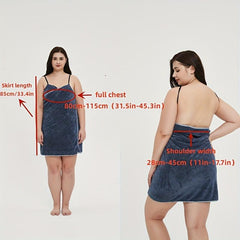 Women's Plush Fleece Bath Towel Dress