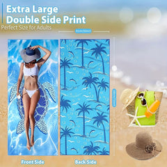 Large Quick Drying Microfiber Beach Towel, Sand Free, Ultra Light