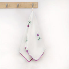Flower Purple Towel Bath Towel Set, Soft & Fast Drying Shower Towel