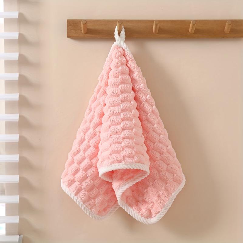 Coral Velvet Hand Towel Soft Skin-friendly Absorbent Towel for Home Bathroom