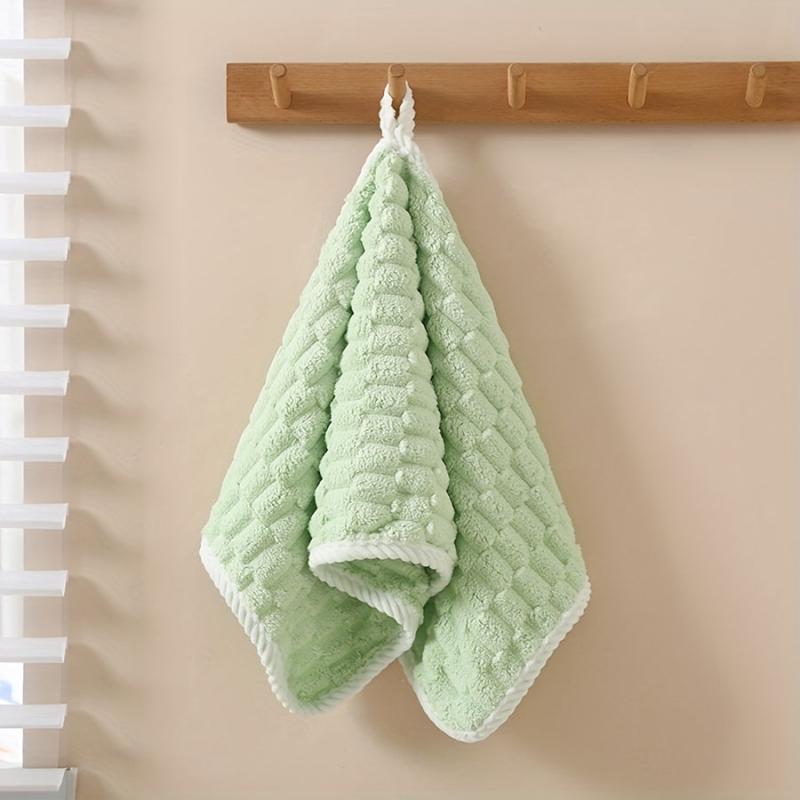 Coral Velvet Hand Towel Soft Skin-friendly Absorbent Towel for Home Bathroom