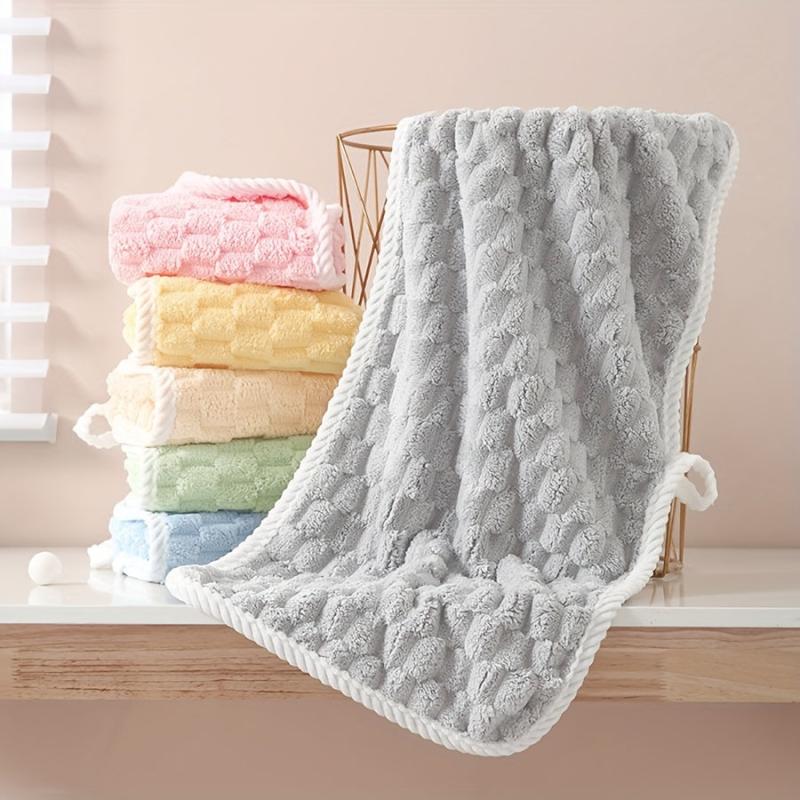 Coral Velvet Hand Towel Soft Skin-friendly Absorbent Towel for Home Bathroom