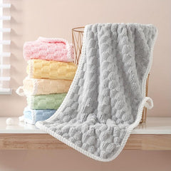Coral Velvet Hand Towel Soft Skin-friendly Absorbent Towel for Home Bathroom