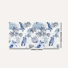 Sea Turtle Beach Towel Coral Starfish Crab Print Quick Dry