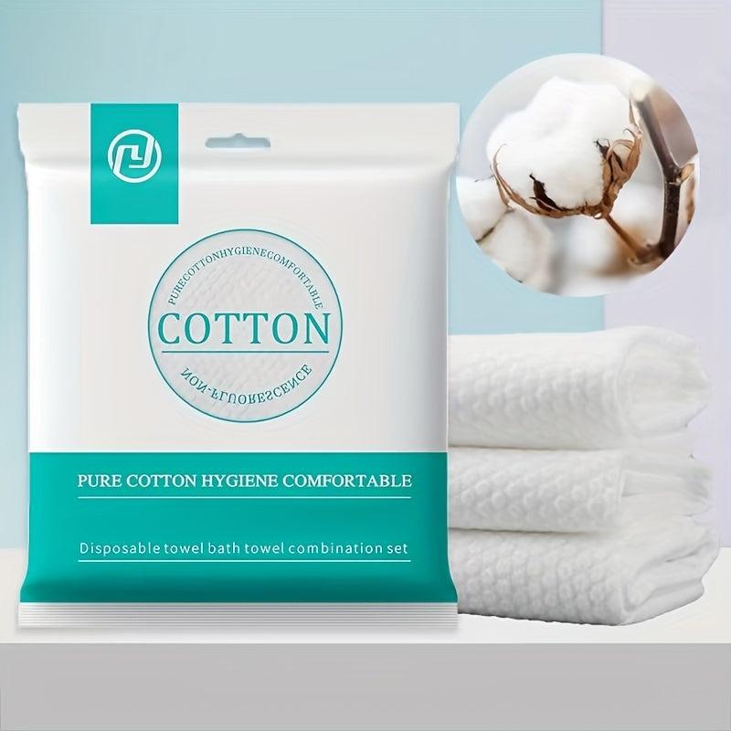 2pc Cotton Bath Towel Set Individually Wrapped Travel Business Soft Absorbent