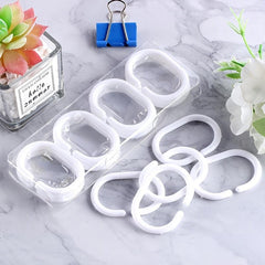 12pcs Plastic Shower Curtain Rings Hooks