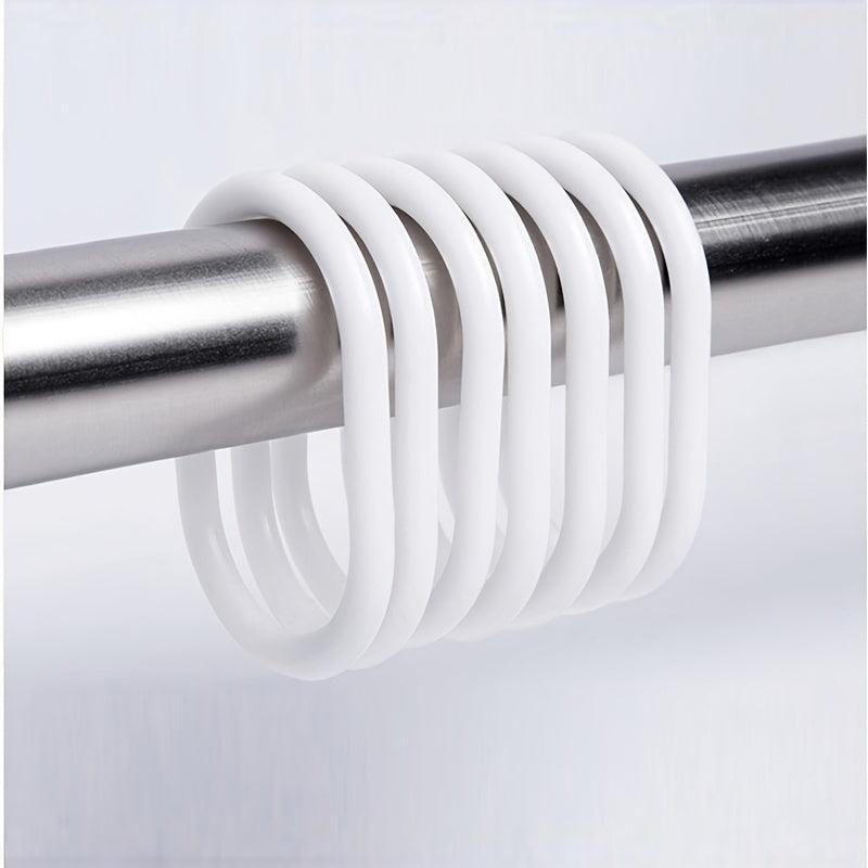 12pcs Plastic Shower Curtain Rings Hooks