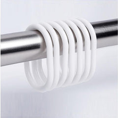 12pcs Plastic Shower Curtain Rings Hooks