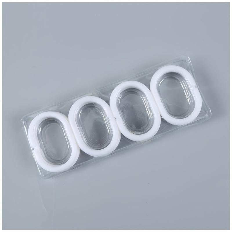 12pcs Plastic Shower Curtain Rings Hooks