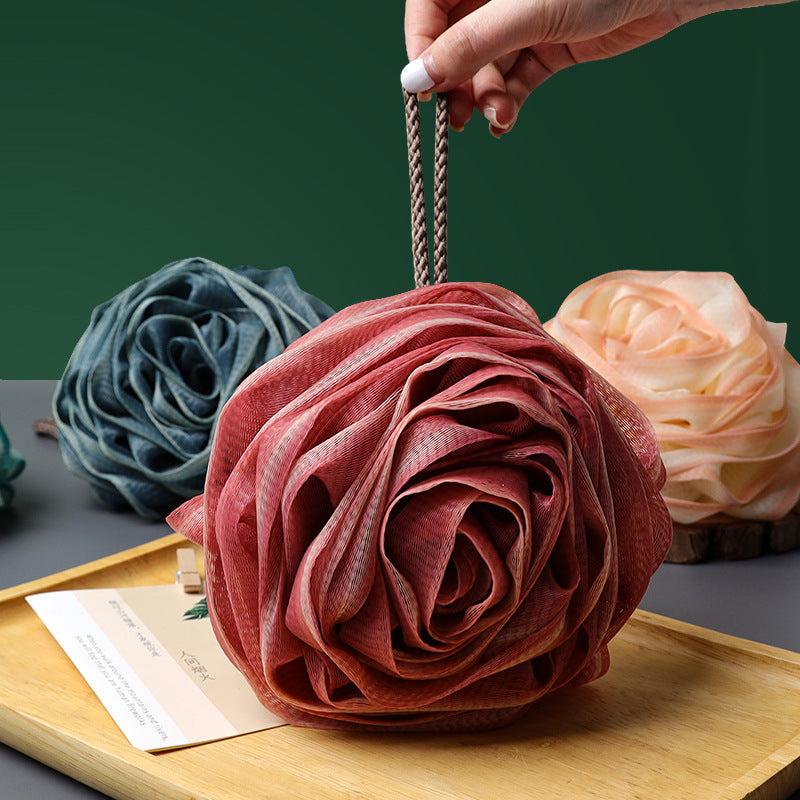 Rose Bath Ball Exfoliating Scrub Shower Puff Massage Brush Bathroom Shower
