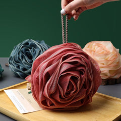 Rose Bath Ball Exfoliating Scrub Shower Puff Massage Brush Bathroom Shower