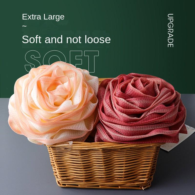 Rose Bath Ball Exfoliating Scrub Shower Puff Massage Brush Bathroom Shower