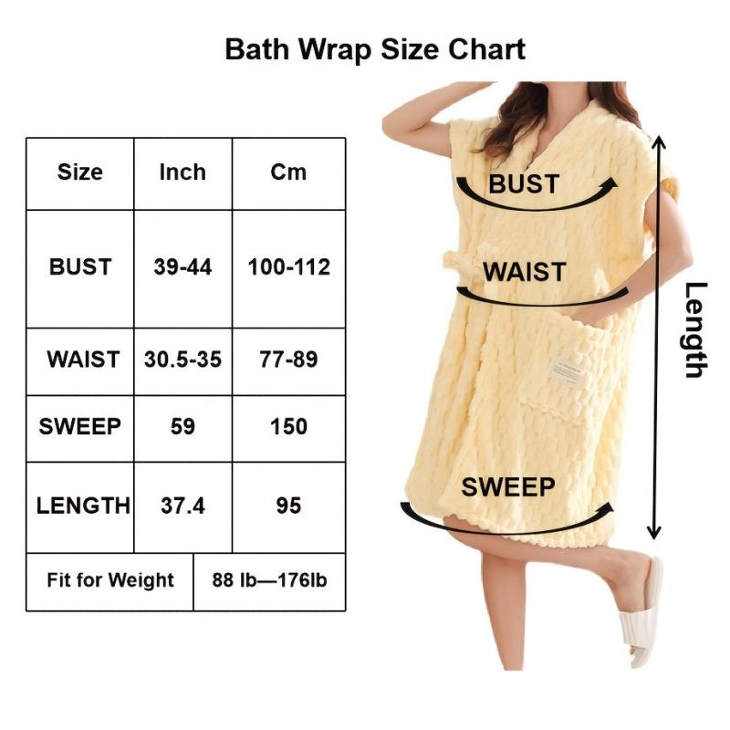 Women's Wearable Bath Towel With Pocket Strap Solid Shower Skirt