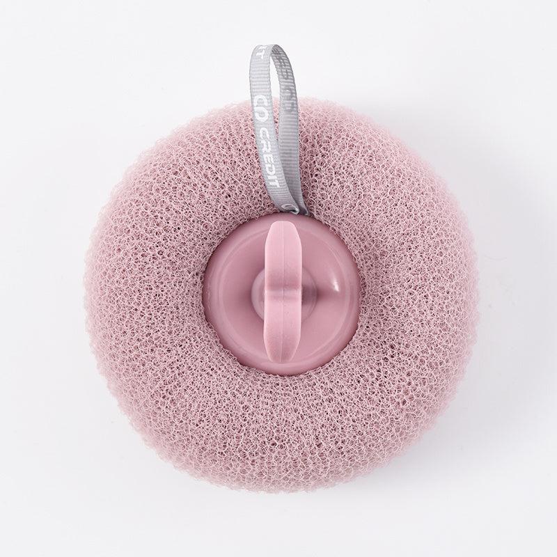 Round Bath Ball With Handle for Exfoliating Scrub