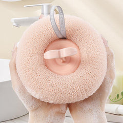 Round Bath Ball With Handle for Exfoliating Scrub