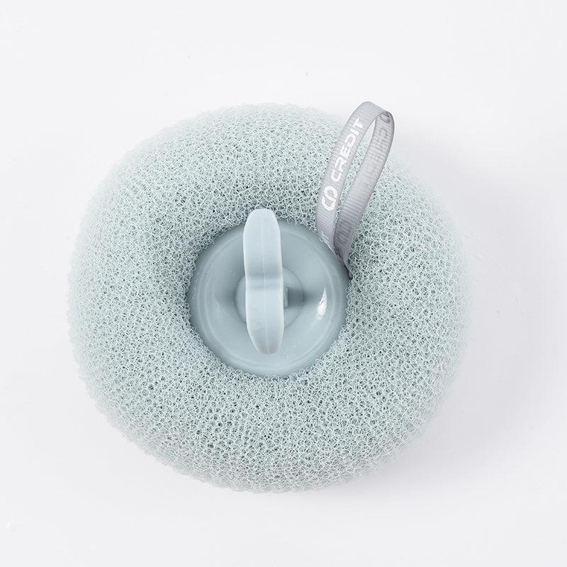 Round Bath Ball With Handle for Exfoliating Scrub