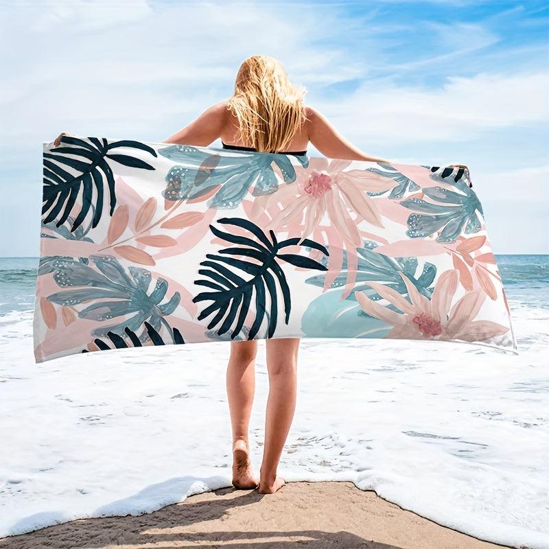 Leaf Flower Beach Towels Quick Drying Microfiber Beach Blanket