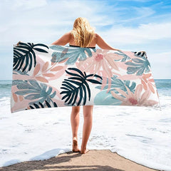 Leaf Flower Beach Towels Quick Drying Microfiber Beach Blanket