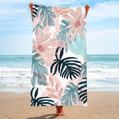 Leaf Flower Beach Towels Quick Drying Microfiber Beach Blanket