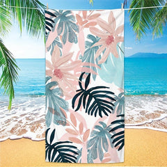 Leaf Flower Beach Towels Quick Drying Microfiber Beach Blanket