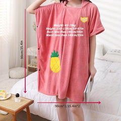 Women's Hooded Towel Cloak Bathrobe Quick Drying Soft Bath Wrap Towel