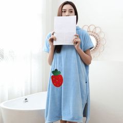Women's Hooded Towel Cloak Bathrobe Quick Drying Soft Bath Wrap Towel